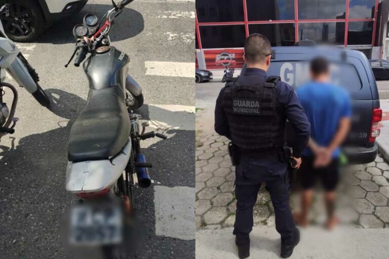Homem é detido após ser flagrado com motocicleta com placa, motor e chassi, adulterados