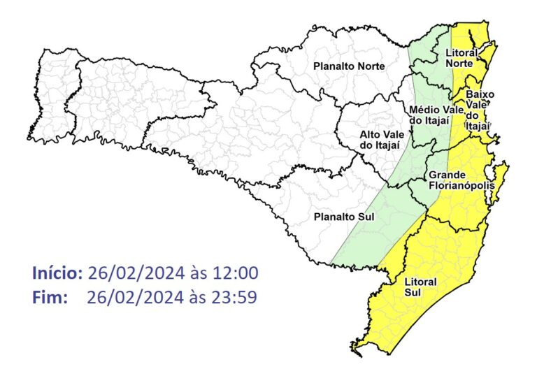 Chuva deve persistir na tarde e noite desta segunda-feira (26) no litoral
