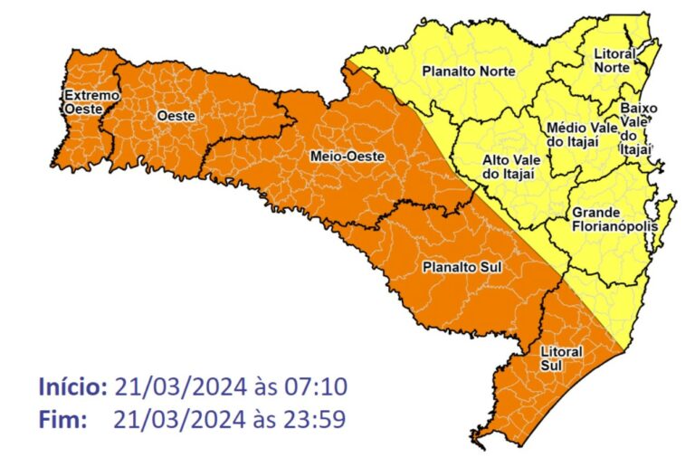 ALERTA DEFESA CIVIL: Temporais devem atingir Litoral nesta quinta-feira (21)