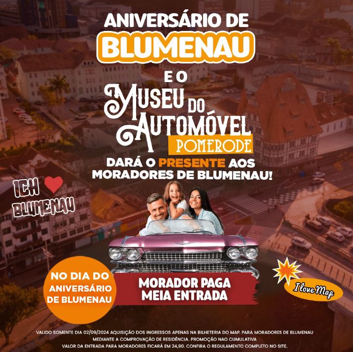 Aniversário de Blumenau: moradores ganham desconto para visitar o Museu do Automóvel de Pomerode