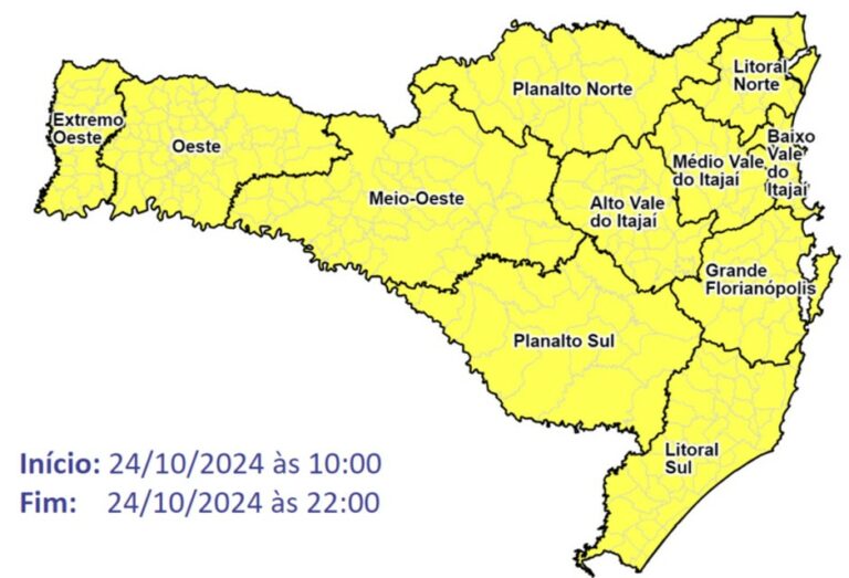 Temporais devem atingir Santa Catarina a partir de hoje (23)