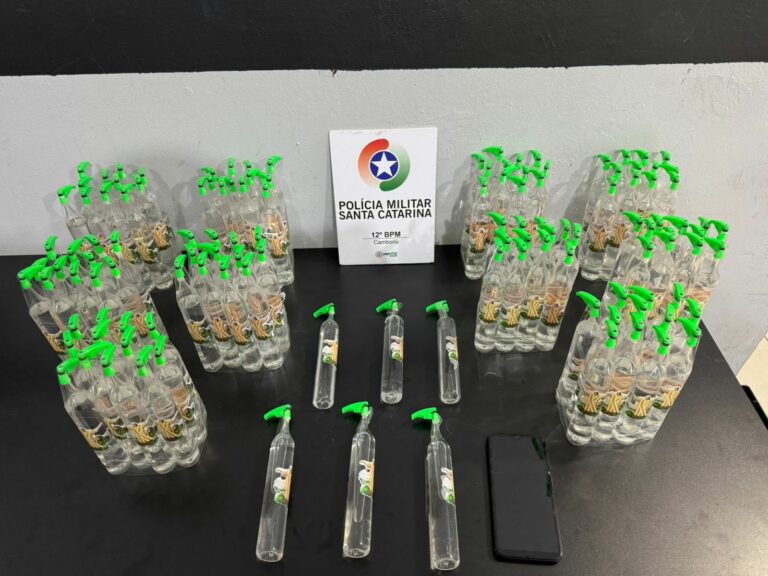 Polícia Militar prende foragido da Justiça e apreende 126 frascos de lança-perfume em Balneário Camboriú e Camboriú
