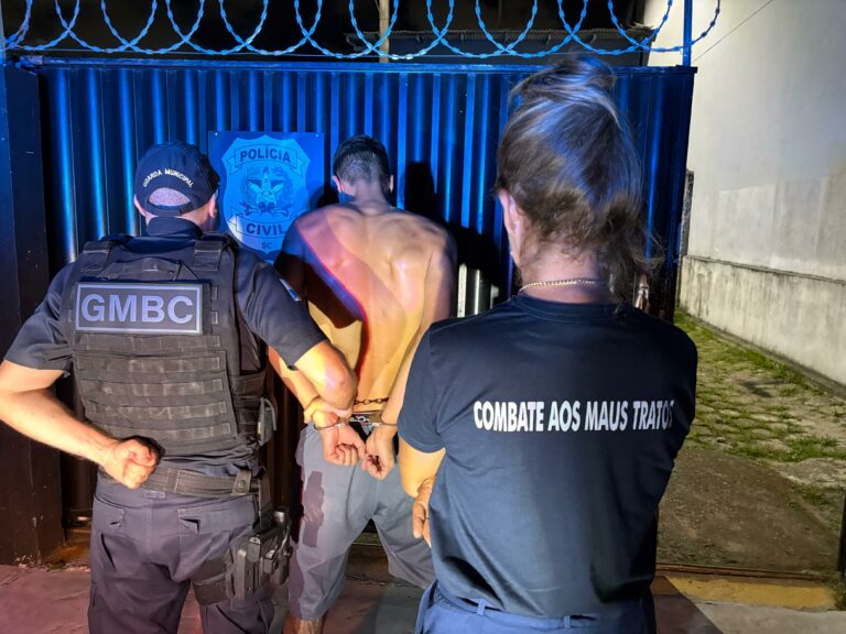 Homem é preso pela GM após ser flagrado espancando pitbull em BC