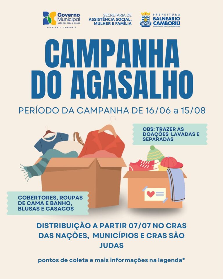 Campanha do Agasalho inicia nesta segunda em Balneário Camboriú