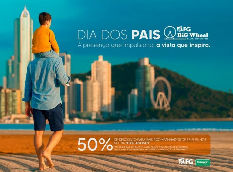 Do alto da roda gigante à magia da neve: Diversão com 50% de desconto no Dia dos Pais