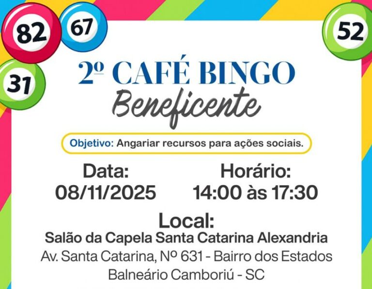 2º Café Bingo Beneficente do Lions será no dia 08/11