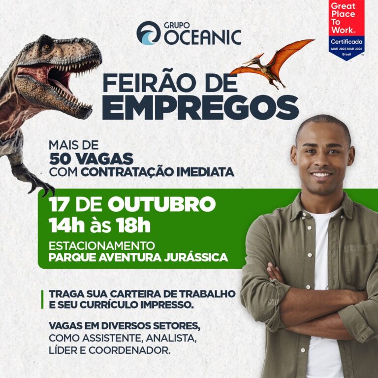 Grupo Oceanic realiza Feirão de Empregos com mais de 50 vagas e contratação imediata em BC