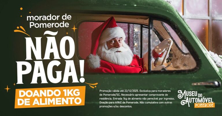 Doe e ganhe: Museu do Automóvel de Pomerode celebra solidariedade e presenteia visitantes
