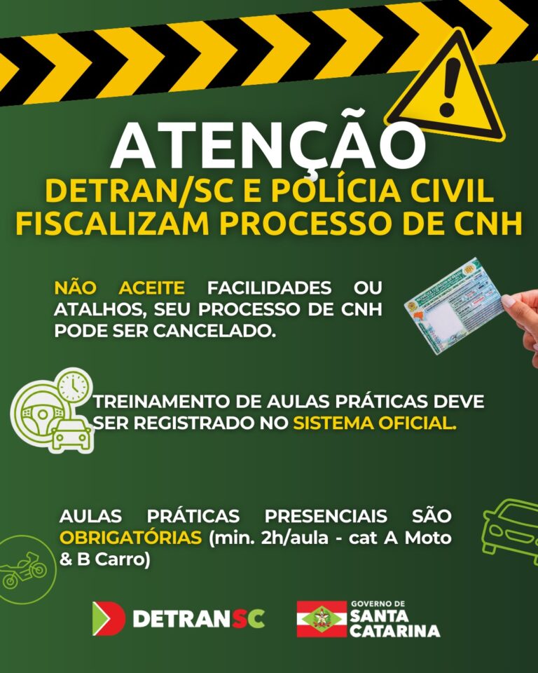 Polícia Civil e Detran/SC identificam irregularidade em processo de CNH e reforçam fiscalização sobre instrutores autônomos