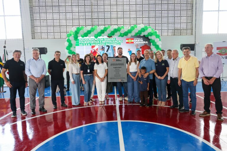 Governo de Santa Catarina inaugura ginásio e reformas de redes elétricas de escolas estaduais de Joaçaba e região