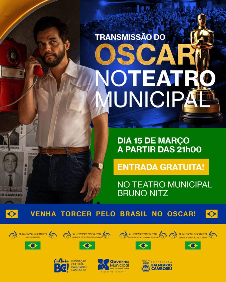 Teatro Bruno Nitz transmite Oscar 2026 no domingo, com entrada gratuita