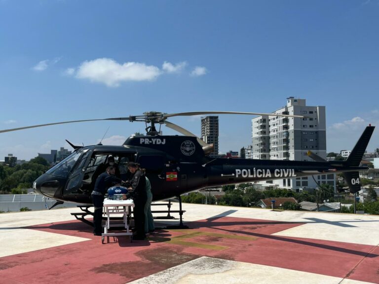 Aeronave da Polícia Civil realiza transporte aeromédico de recém-nascido de apenas 8 dias