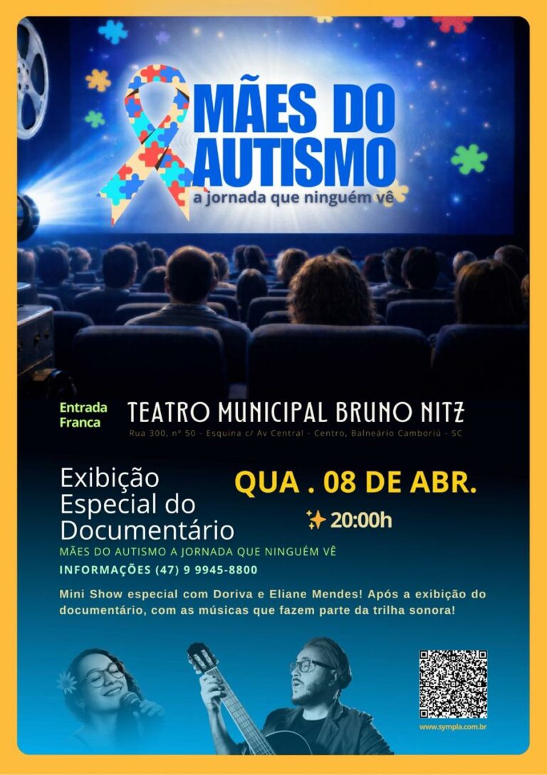 Teatro Bruno Nitz terá exibição gratuita de documentário sobre autismo nesta quarta