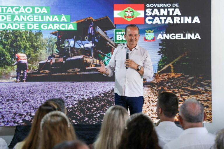 Estrada Boa: governador Jorginho Mello assina ordem de serviço para obra da SC-108 em Angelina