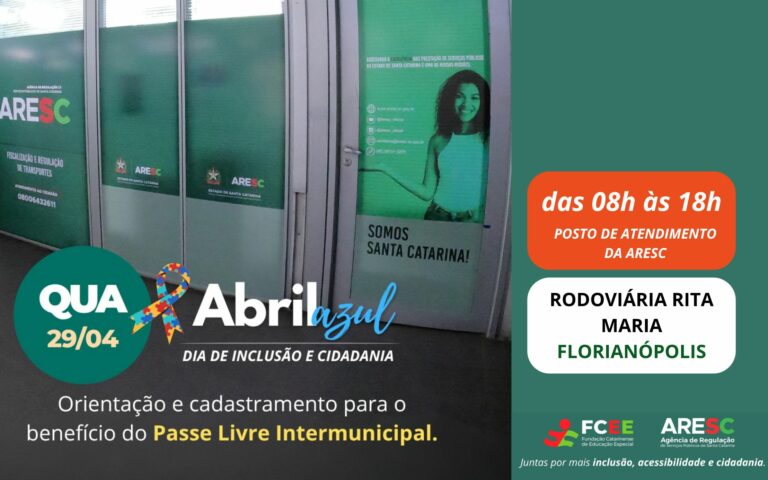 Rodoviária de Florianópolis recebe ação do Abril Azul sobre Passe Livre