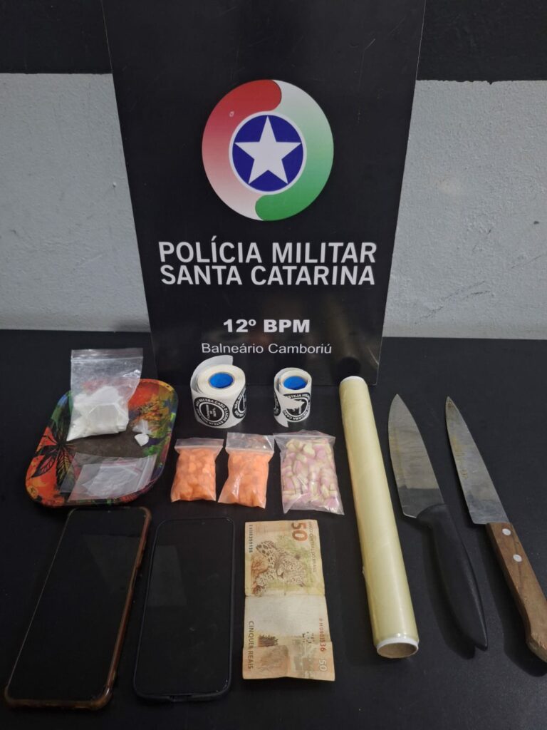 Ações do 12º Batalhão resultam em prisões e e apreensão de drogas em Balneário Camboriú