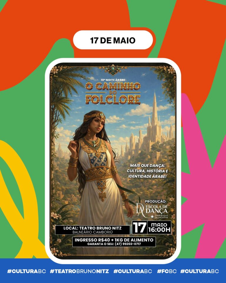 Espetáculo “O Caminho do Folclore” será apresentado no Teatro Bruno Nitz