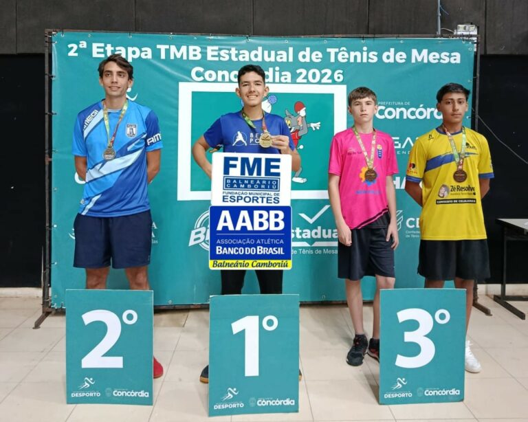 Balneário Camboriú conquista pódios na 2ª etapa do Circuito Catarinense de Tênis de Mesa