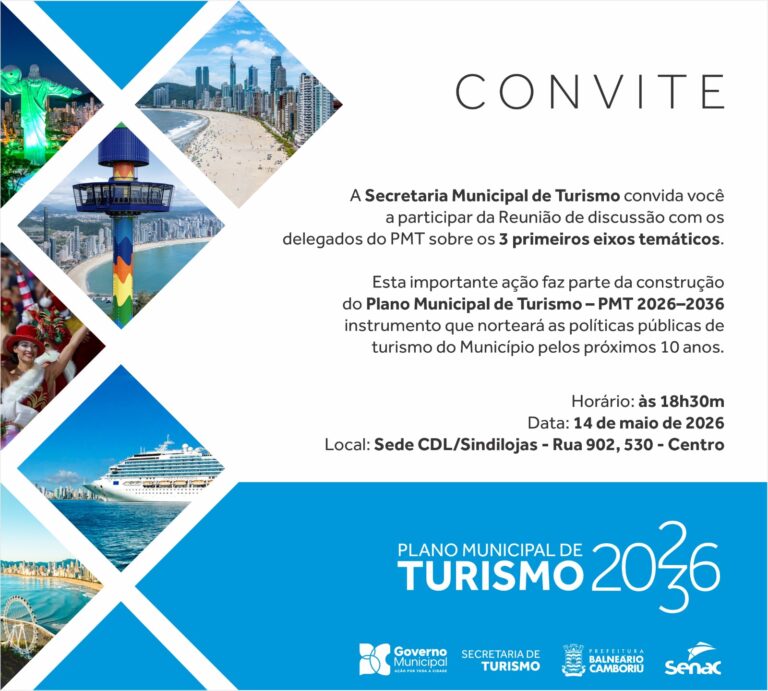 Balneário Camboriú realiza primeira reunião com delegados do novo Plano Municipal de Turismo na quinta-feira