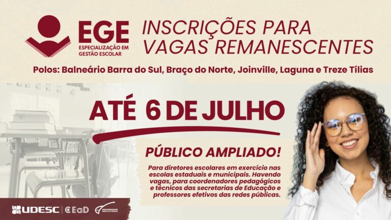 Udesc abre inscrições para Especialização EAD em Gestão Escolar em cinco municípios