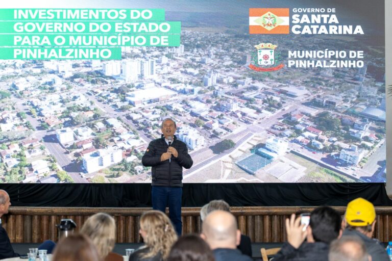 Estado anuncia aeroporto regional e obras estruturantes em Pinhalzinho para fortalecer o Oeste