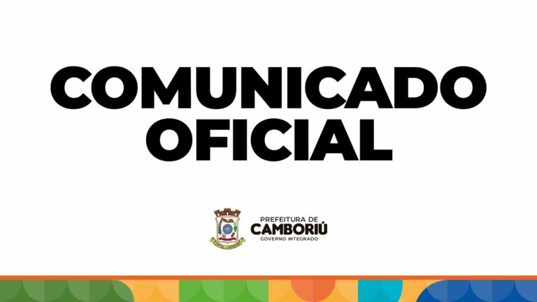 COMUNICADO PREFEITURA DE CAMBORIÚ