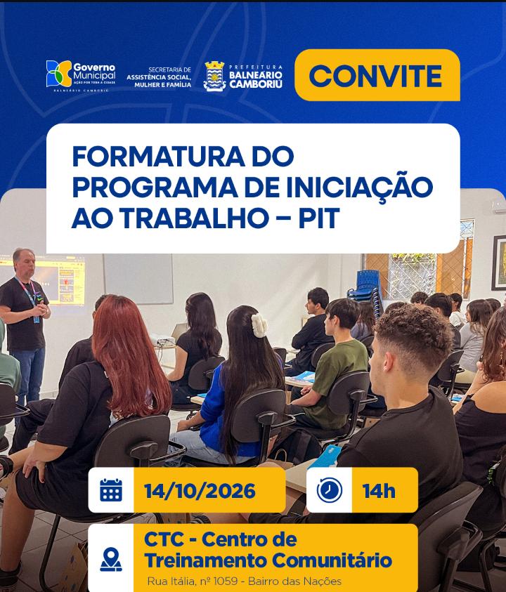 Programa de Iniciação ao Trabalho realiza formatura na quarta-feira (14)